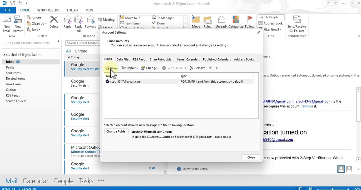 How To Add Multiple Email Accounts in Microsoft Outlook 2016 | 2019 | 2021 | Office 365 outlook