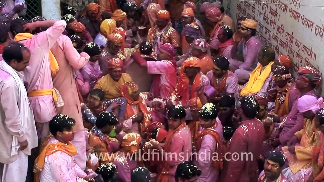 Phoolmar holi at Barsana, India
