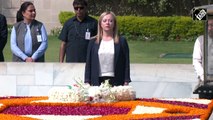 Italian PM Giorgia Meloni lays wreath at Mahatma Gandhi memorial in Rajghat