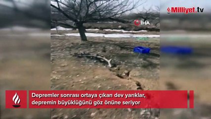 Depremlerin ardından ortaya çıktı! Dev yarıklar...