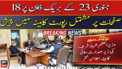 23 Jan breakdown report tabled in federal cabinet meeting