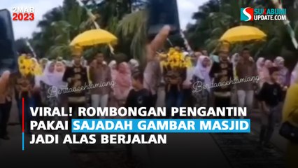 Duh! Rombongan Pengantin Pakai Sajadah Gambar Masjid Jadi Alas Berjalan