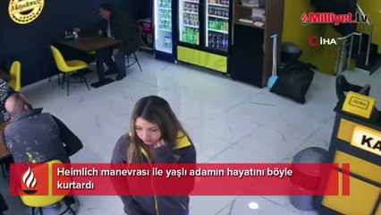Heimlich manevrası ile yaşlı adamın hayatını böyle kurtardı