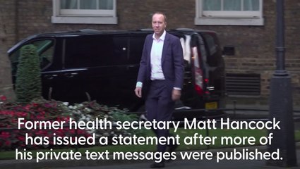 Hancock ‘hugely disappointed and sad’ after WhatsApp messages sent to newspaper