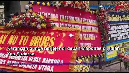 Usai Gerebek Kampung Narkoba, Mapolres Jakut Banjir Karangan Bunga