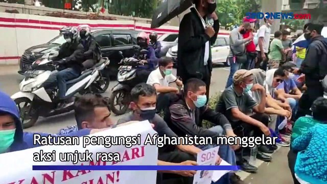 Pengungsi Afghanistan Geruduk Kantor UNHCR di Jakarta