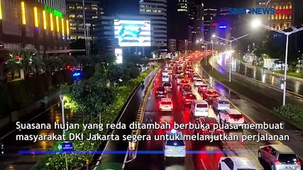 Hujan Mengguyur Jakarta, Sejumlah Titik Terpantau Macet Setelah Buka Puasa