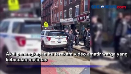 Penangkapan Terduga Pelaku Penembakan Kereta Bawah Tanah Brooklyn Terekam Video Amatir