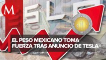 Peso roza los $18 por dólar ante optimismo por llegada de Tesla a México