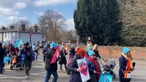 Striking teachers take to streets as schools close again