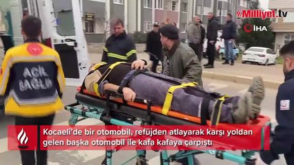 Refüjden atlayıp karşıdan gelen otomobille çarpıştı: 2 yaralı
