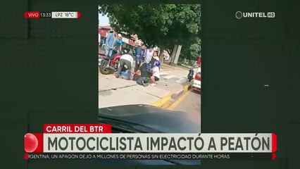 Motociclista impactó a peatón en carril del BTR en el primer anillo