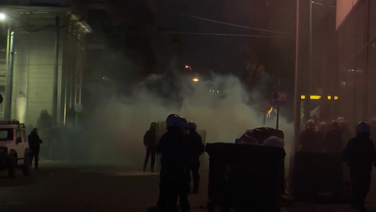 Protesters clash with police outside Greek train operator’s HQ after deadly collision