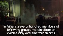 Protest outside Greek train operator’s HQ after collision