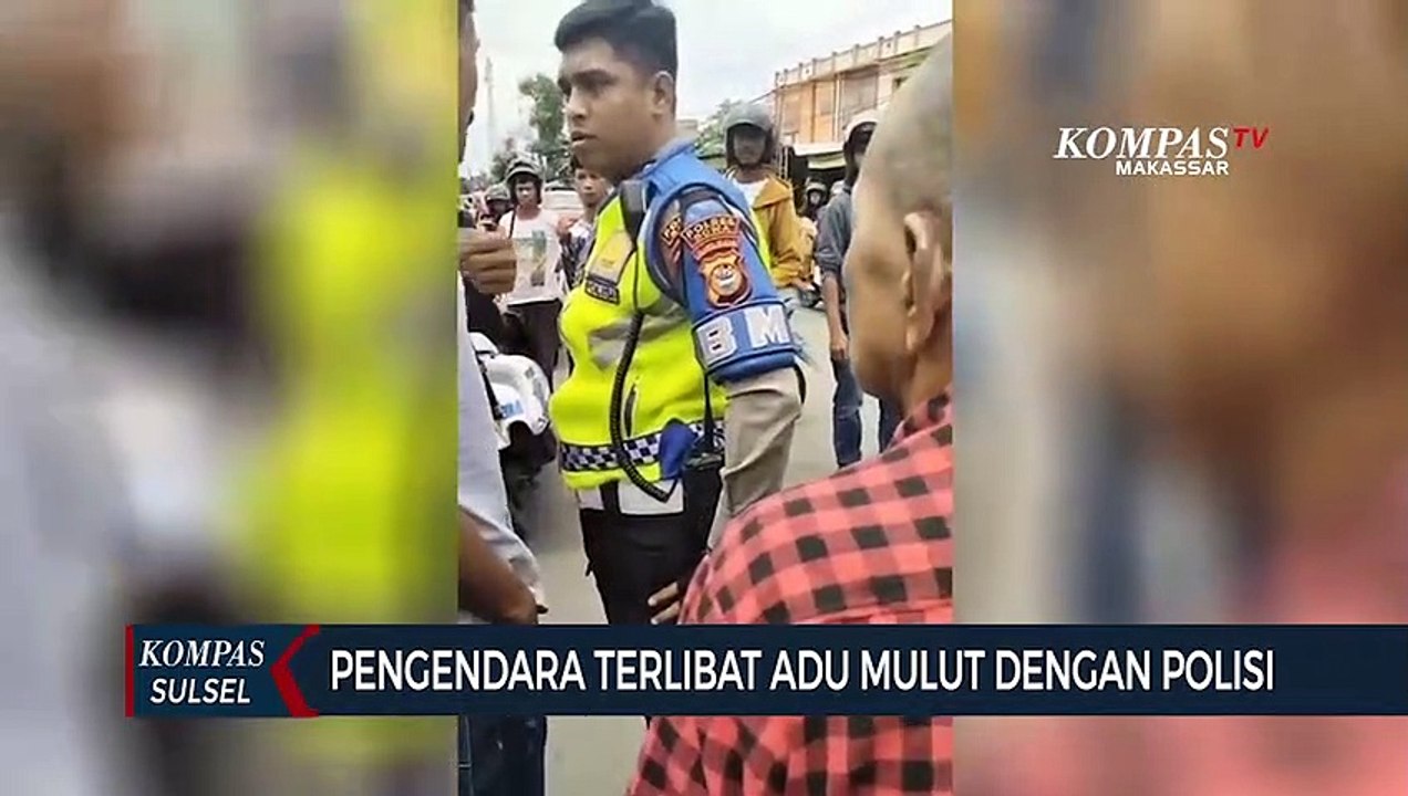 Pengendara Terlibat Adu Mulut Dengan Polisi Satuan Lalulintas  Polres Gowa
