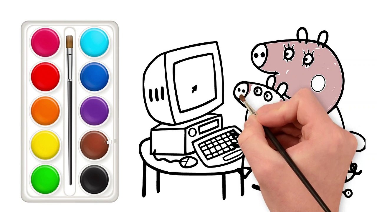 Cartoon, Computer Hand Drawing, Coloring, Painting, Girl for Children, Toddlers, How to Draw #045