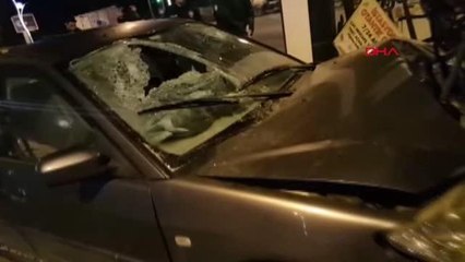 OTOMOBİL, DİREĞE ÇARPTI; EMEKLİ ÖĞRETMEN ÖLDÜ, KIZI VE TORUNU YARALI