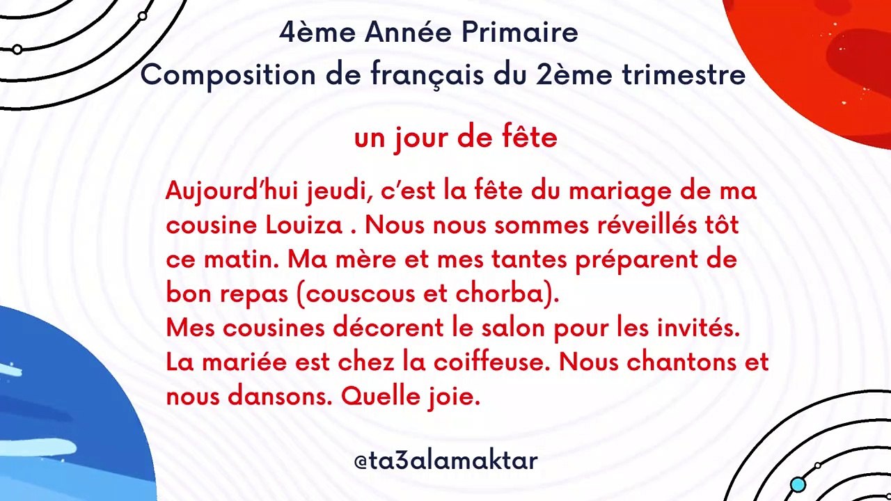 Composition de français du 2ème trimistre 4èeme AP
