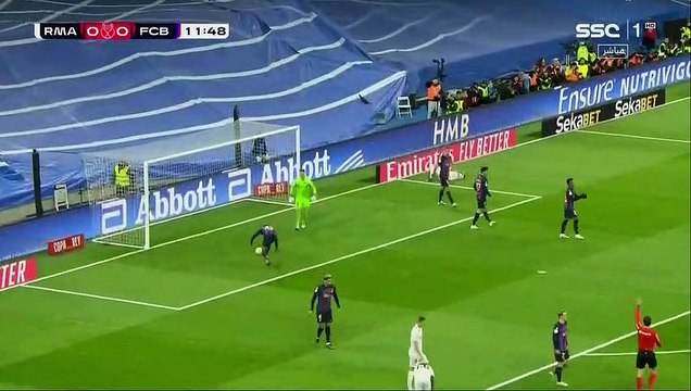 الشوط الاول مباراة برشلونة وريال مدريد في ذهاب نصف نهائي كأس ملك اسبانيا 2-3-2023