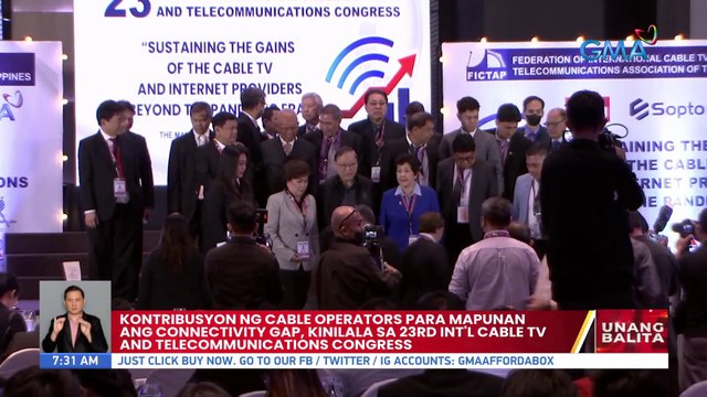 Kontribusyon ng cable operations para mapunan ang connectivity gap, kinilala sa 23rd Int'l Cable TV and Telecommunications Congress | UB