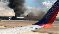 British Airways plane catches fire at Las Vegas airport. RAW FOOTAGE