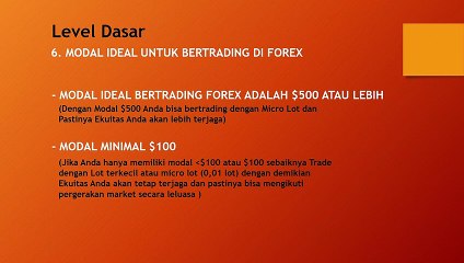 8. Modal Ideal Dalam Trading Forex