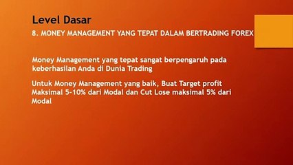 10. Money Management Yang Tepat Dalam Trading Forex