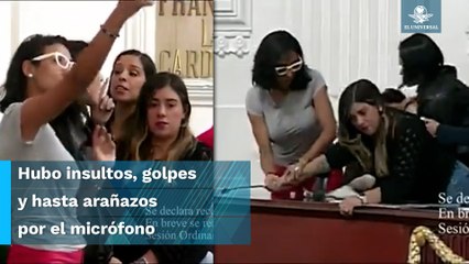 Diputadas locales de Morena y PAN se pelean por un micrófono en plena sesión del Congreso