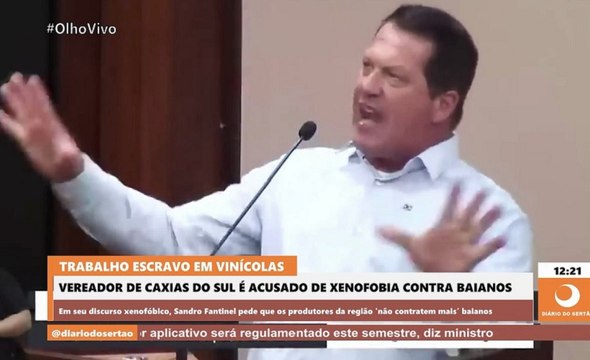 Vereador gaúcho que praticou xenofobia contra o povo baiano não será punido criminalmente, diz advogado