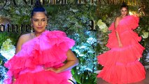 Abu Jani Sandeep Khosla Event पर Neha Dhupia Pink Ruffle Gown Look Video Viral | Boldsky