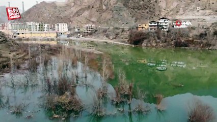 Artvin'deki Yusufeli Barajı'nda su seviyesi yükseliyor