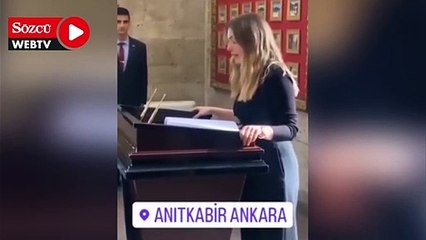 Anıtkabir'e giden Eda Ece gözyaşlarına boğuldu