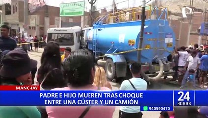 Pachacamac: padre e hijo mueren tras choque entre cúster y camión cisterna