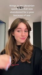 Ucraniana regressa a casa... estava tudo igual. Pratos e roupa suja