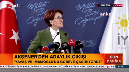 İYİ Parti Genel Başkanı Meral Akşener açıklamalarda bulunuyor