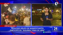 Centro de Lima: reducido grupo de manifestantes se reúne frente a Palacio de Justicia