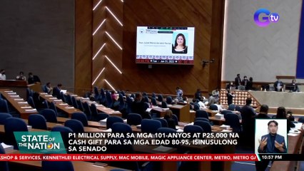P1-Million para sa mga 101-anyos at P25,000 na cash gift para sa mga edad 80-95, isinusulong sa Senado | SONA