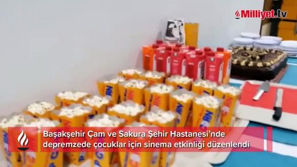 Tedavileri süren depremzede çocuklar için sinema etkinliği
