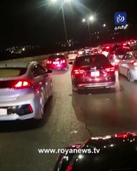 أزمة سير خانقة على طريق إربد عمان