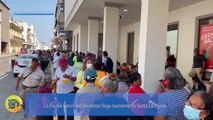 Adultos mayores hacen largas filas para cobrar su pensión del Bienestar en Veracruz