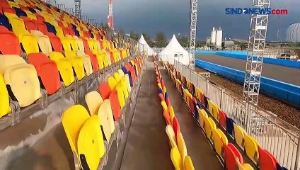 Jelang Balapan Formula E, Kursi Penonton di Tribun Grandstand Telah Terpasang