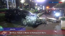 Minibus Tabrak 2 Motor di Jalan Sudirman Kebayoran