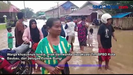 Banjir Rendam Puluhan Rumah di Baubau, Dua Pesantren Ikut Terendam
