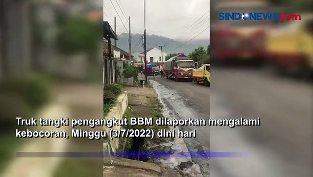 Truk Tangki Angkut 16 Ribu BBM Kecelakaan, Pertalite Tumpah di Jalan Raya Cisurupan Garut