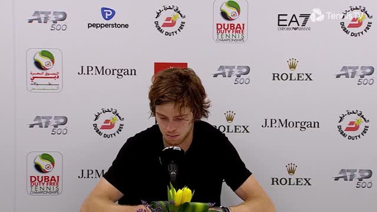 CLEAN: Russian Rublev hopes for 'peace everywhere' ahead of Dubai final