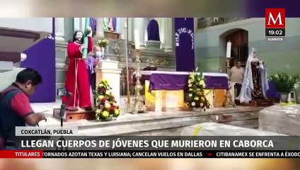 Llegan a Coxcatlán Puebla restos de tres de los jóvenes que se ahogaron en Sonora