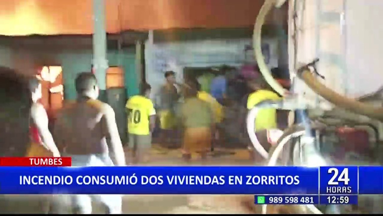 Tumbes: voraz incendio en Zorritos deja sin hogar a dos familias