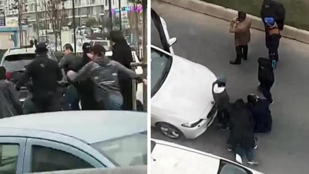 İstanbul'da silahlı iki grubun kavgası kamerada! Sivil polis silah çekerek ayırdı