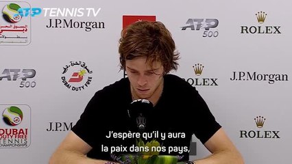 Guerre en Ukraine - Rublev : "La seule chose que j'espère, c'est qu'il y aura bientôt la paix"