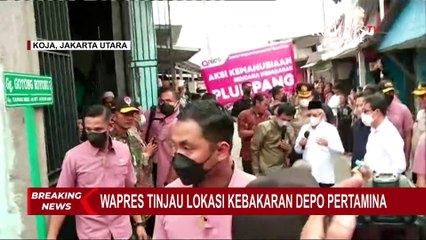 Wapres Ma'ruf Amin dan Erick Thohir Susuri Rumah-Rumah Warga di Lokasi Kebakaran Plumpang